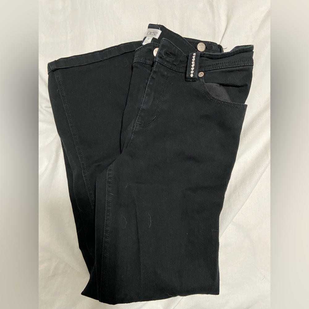 Womens Black bejeweled straight leg jeans *ITEMS NOT INCLUDED*